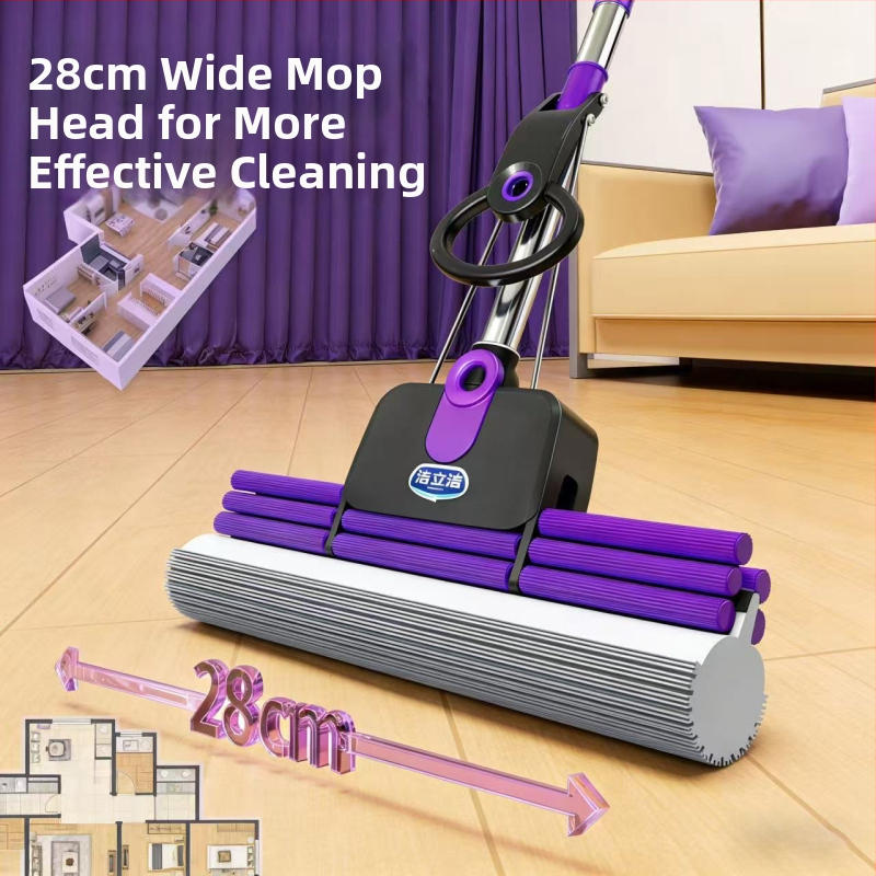 PVA spužasti mop s rolom, bez ručnog ispiranja, mokro i suho čišćenje, teleskopska duljina 120–140 cm, za kupaonicu