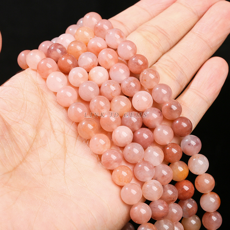 Jingde Jewelry Prirodne jade kuglice Peach Blossom Jade — okrugle perle za ručnu izradu nakita DIY