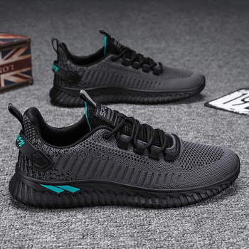 Мъжки спортни обувки 2026: летни дишащи мрежести обувки с Fly-Knit горна част, спортно-ежедневни обувки за работа, против подхлъзване