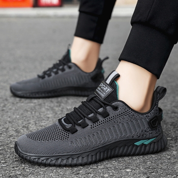 Мъжки спортни обувки 2026: летни дишащи мрежести обувки с Fly-Knit горна част, спортно-ежедневни обувки за работа, против подхлъзване