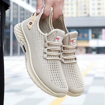 Мъжки летни дишащи мрежести обувки, Flyknit спортни обувки за бягане, леки и удобни