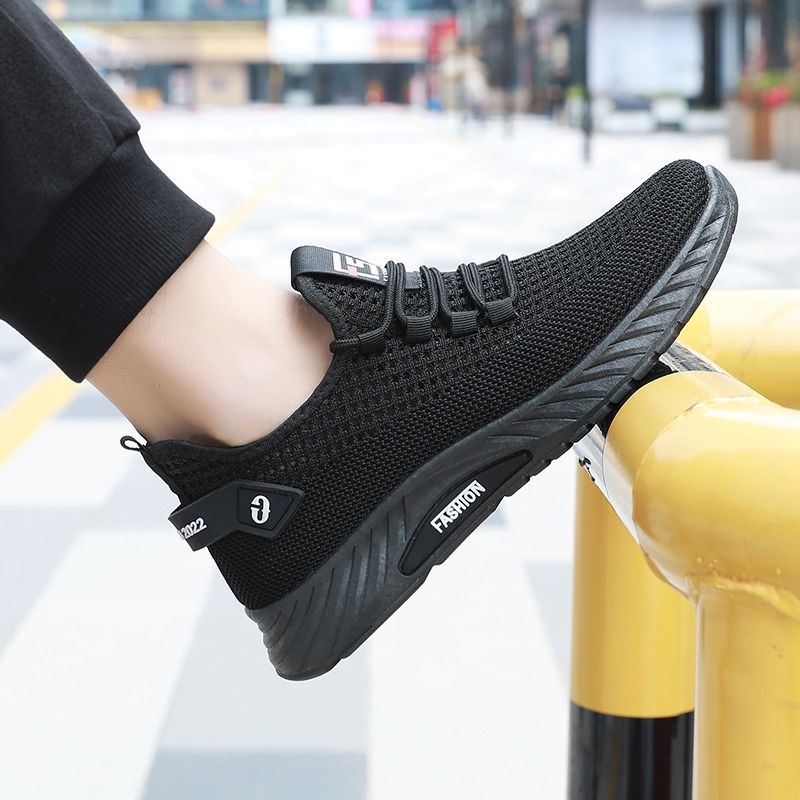 Мъжки летни дишащи мрежести обувки, Flyknit спортни обувки за бягане, леки и удобни