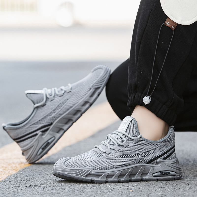 Férfiaknak Fly-Knit légáteresztő hálós sportcipő, könnyű, alacsony fazonú nyári cipő