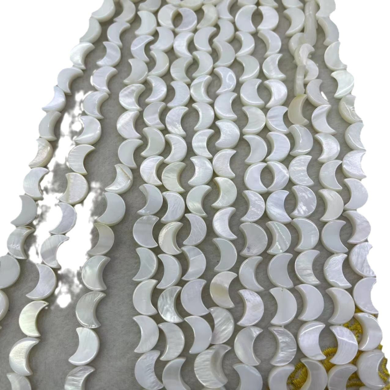 Perle od slatkovodnih školjki u obliku mjeseca, 10 mm, ravna rupa, dijelovi za DIY nakit