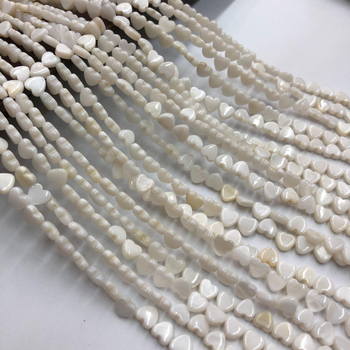 Édesvízi kagylóhéj szív formájú gyöngyök, 6-7 mm, oldalirányú lyukkal fülbevalókhoz, DIY ékszeranyagok