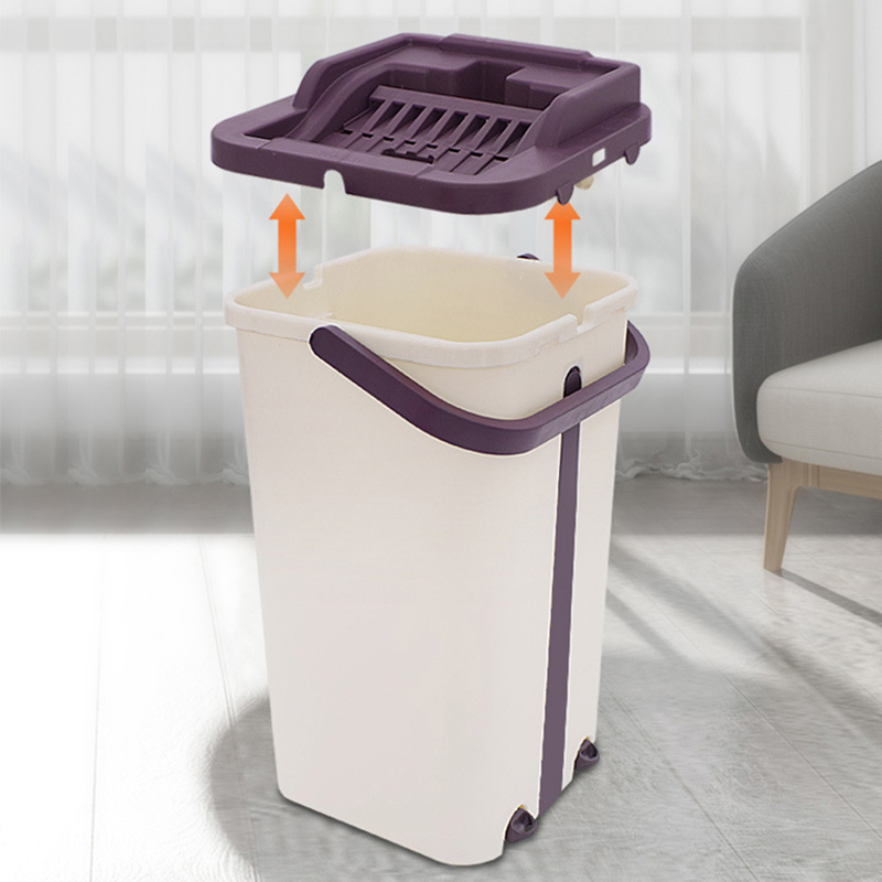 Ploški mop set s glavom od mikrovlakana 33×13 cm, nehrđajući čelični štap, teleskopska duljina 100–120 cm, suho i mokro čišćenje