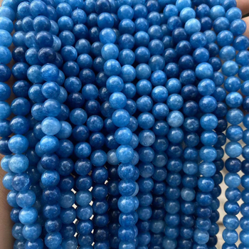 Plave kristalne okrugle perle i plave Blue Goldstone slobodne perle za DIY nakit, komponenti za narukvicu, 8 mm