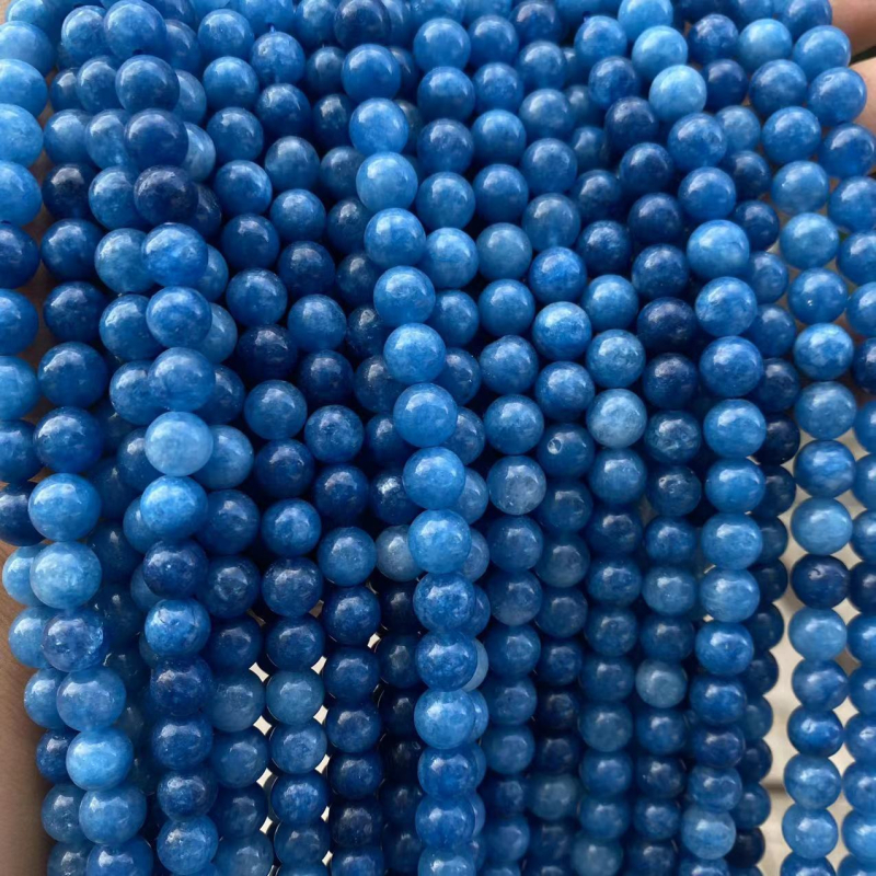 Plave kristalne okrugle perle i plave Blue Goldstone slobodne perle za DIY nakit, komponenti za narukvicu, 8 mm