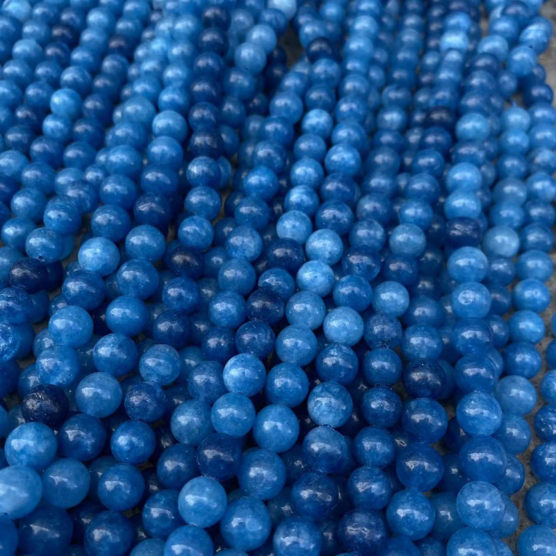 Plave kristalne okrugle perle i plave Blue Goldstone slobodne perle za DIY nakit, komponenti za narukvicu, 8 mm