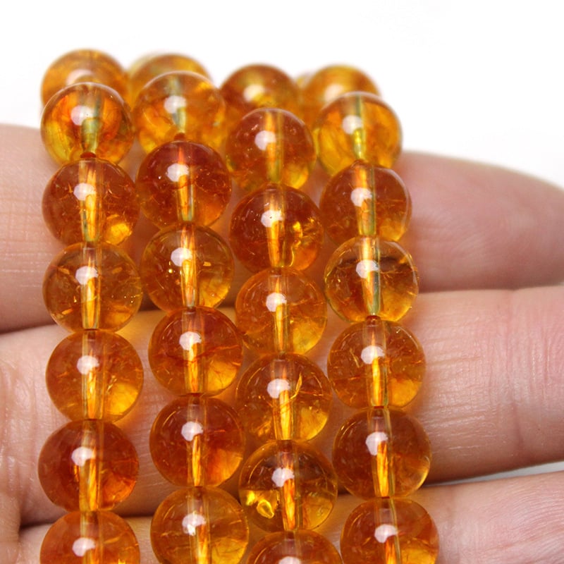 8 mm tamnožute kružne kuglice od umjetnog kristala s efektom pukotina, labave perle za DIY narukvicu