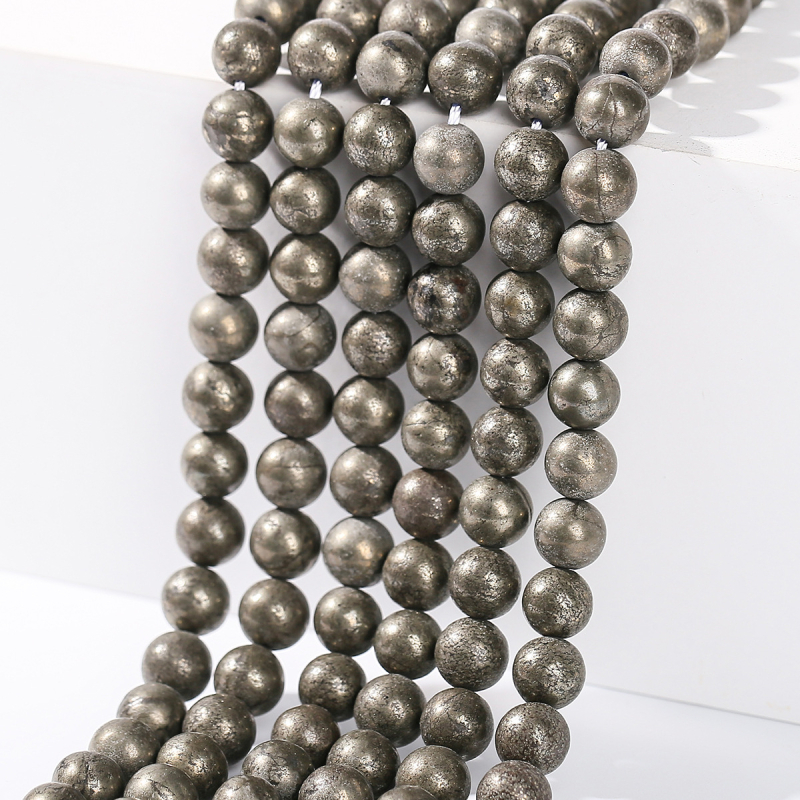Prirodne pirite kuglične perle 8 mm – perle od rude bakra za izradu DIY nakita