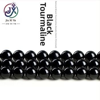 Jiuya Crystal Prirodne 7A Crne turmalinske perle za DIY nakit, labave perle, poluproizvodi