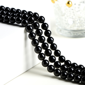Jiuya Crystal Prirodne 7A Crne turmalinske perle za DIY nakit, labave perle, poluproizvodi