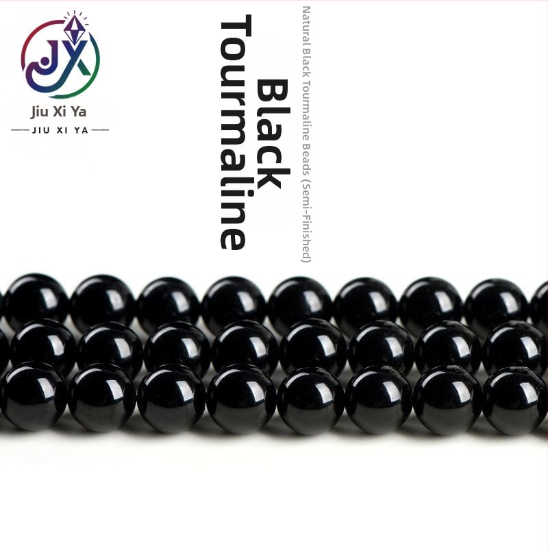 Jiuya Crystal Prirodne 7A Crne turmalinske perle za DIY nakit, labave perle, poluproizvodi
