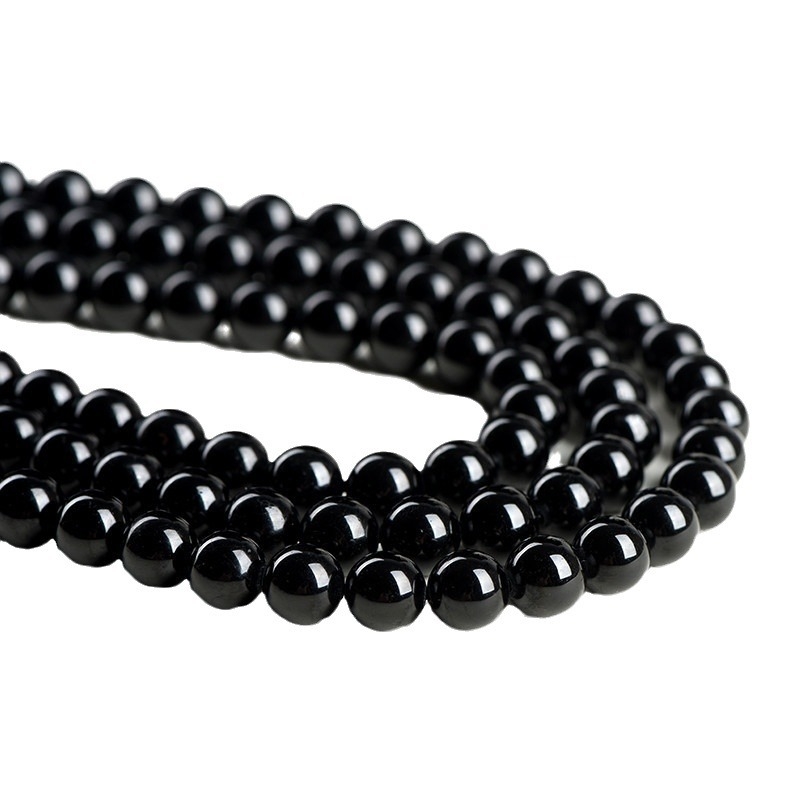 Jiuya Crystal Prirodne 7A Crne turmalinske perle za DIY nakit, labave perle, poluproizvodi