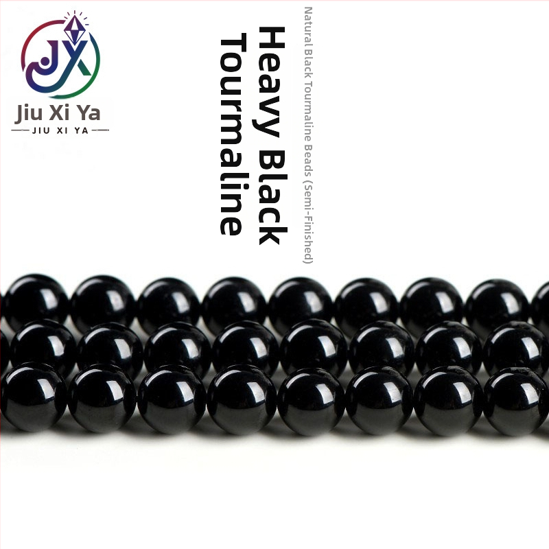 Jiuya Crystal Prirodne 7A Crne turmalinske perle za DIY nakit, labave perle, poluproizvodi
