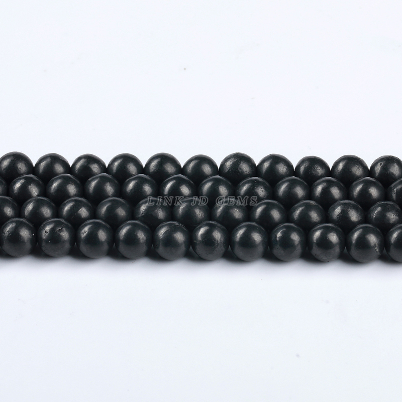 Prirodni kristal grafitni kamenčići – okrugle perle 8 mm, perforirane, za DIY nakit, poluproizvodi