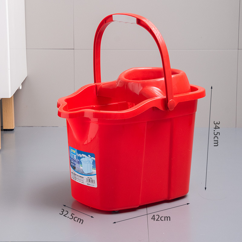 Kanta za mop za kućnu upotrebu s debelim plastičnim tijelom, velik kapacitet, s kotačićima i dubinskim iscijeđivanjem za čišćenje