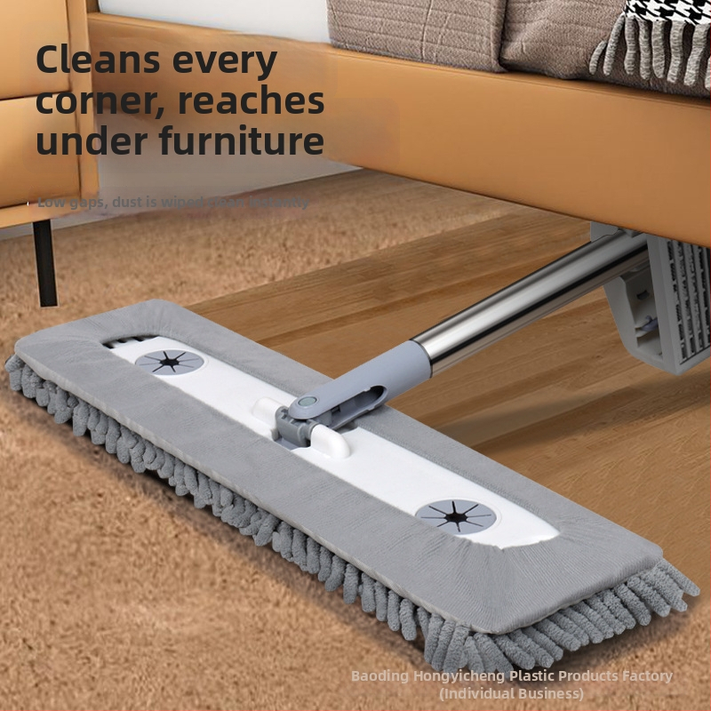 Chenille plosnati mop za drvene podove, bez dodira rukama, debele dlačice, duge dlačice, glava 45 cm, čišćenje u jednom koraku