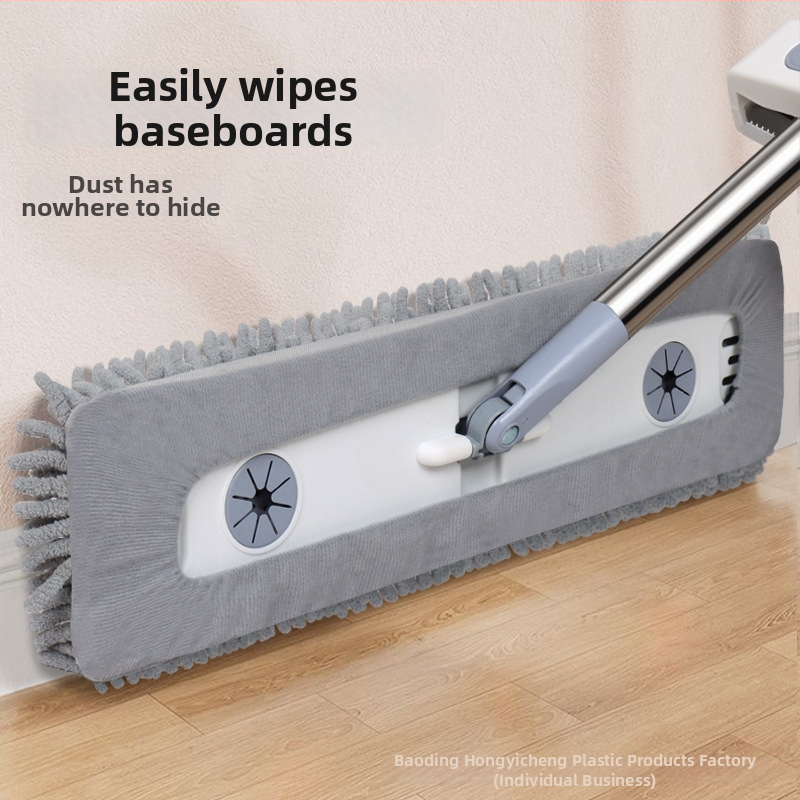 Chenille plosnati mop za drvene podove, bez dodira rukama, debele dlačice, duge dlačice, glava 45 cm, čišćenje u jednom koraku