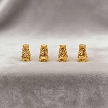 Zlatom pokovovan bakreni Bodhi privjesak s Tang Grass uzorkom, za DIY buddhističke koraljice/narukvica s crvenim užetom, 10 mm