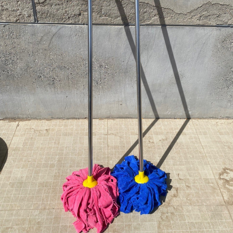 Mop s ručkom od nehrđajućeg čelika i okruglom glavom, mikrofiber za mokro i suho čišćenje