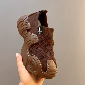 Pantofi sport pentru bărbați, cu partea superioară din plasă respirantă, slip-on, ușori și versatili, talpă groasă