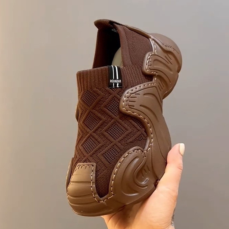 Pantofi sport pentru bărbați, cu partea superioară din plasă respirantă, slip-on, ușori și versatili, talpă groasă