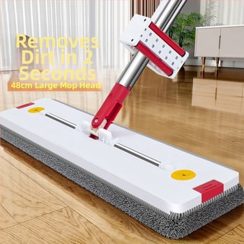 Prilagođeni ravni mop 48 cm s visećim trakama, kućni mop bez ručnog pranja, upijajući