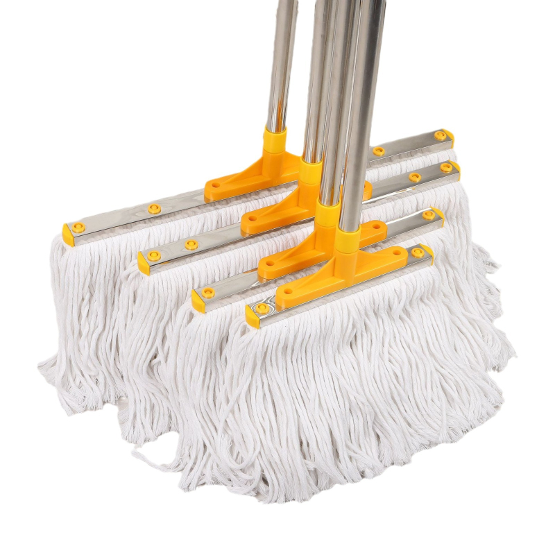 Proširivi mop s ručkom od nehrđajućeg čelika i pamukom za industrijsko čišćenje podova, bez ispada vlakana, glave 10–80 cm