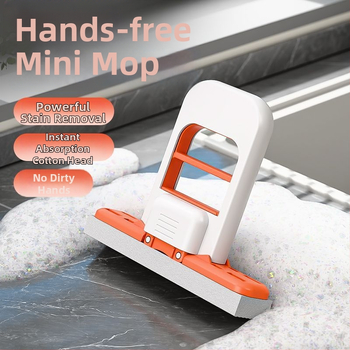 Mini kuchynský mop so špongiou, ručne ovládaný, absorbujúci čistiaci nástroj