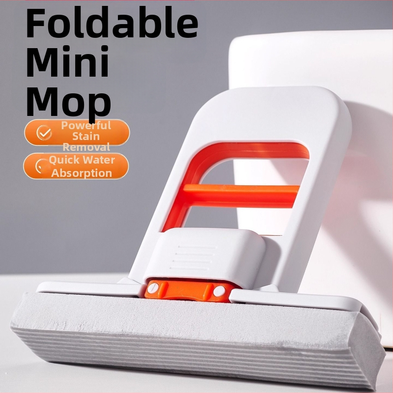 Mini kuchynský mop so špongiou, ručne ovládaný, absorbujúci čistiaci nástroj