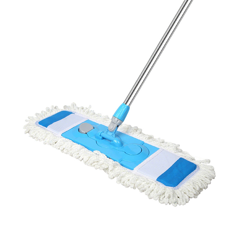 Ploški mop s rotirajućom krpom od mikrofibre i teleskopskom ručkom od nehrđajućeg čelika, glava 65×25 cm, boje: ljubičasta, plava, plavo-bijela