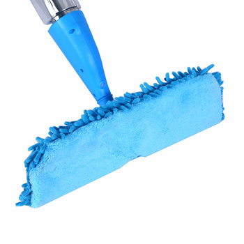 Dvostrani ravni mop za mokro i suho čišćenje drvenih podova, s raspršivačem, mikrovlakna glava, inox teleskopska ručka – 130 cm