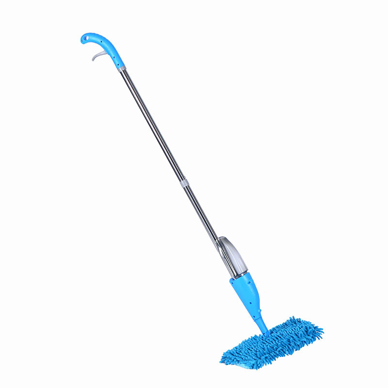 Dvostrani ravni mop za mokro i suho čišćenje drvenih podova, s raspršivačem, mikrovlakna glava, inox teleskopska ručka – 130 cm