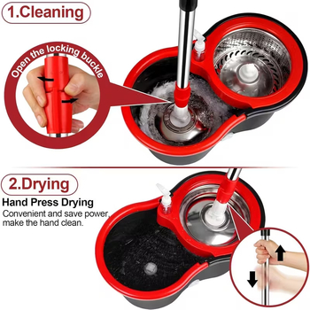 Set mikrofiber mop i kanta s 360° rotacijom
