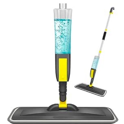 Spray mop za drvene podove s dezinfekcijom, čišćenje bez dodira, mokro i suho korištenje, mikrofibrena glava, aluminijska ručka