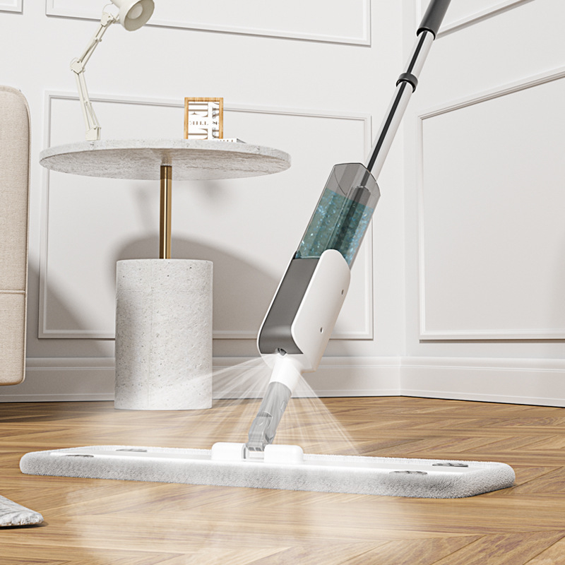 Spray mop za kućne podove – mokro i suho dvostruko korištenje, upijajući zamjenski mop krpa, okretni ravni mop, prilagodljiv