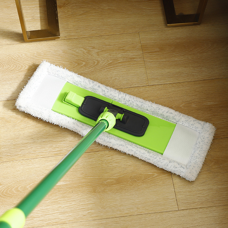 Veliki ravni mop za mokro i suho čišćenje, glavom od mikrovlakana, teleskopskom drškom 130 cm