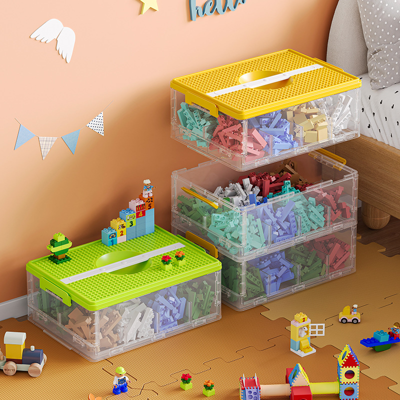 Prozirna plastična kutija za pohranu građevinskih blokova, višeslojna s pregradnim odjeljcima, LEGO-kompatibilna