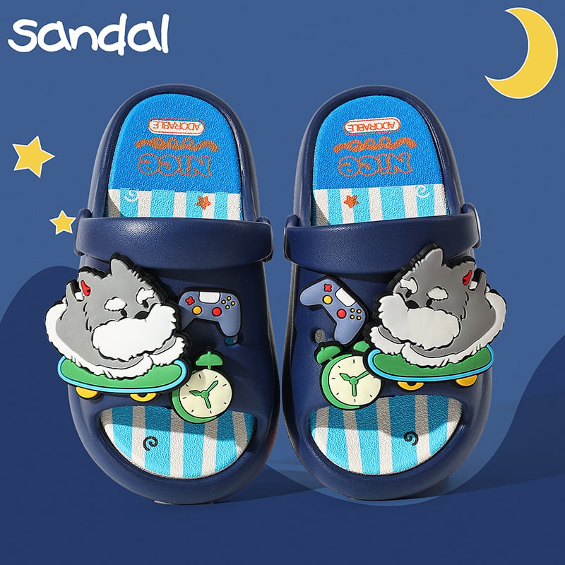 Dječje sandale u Crocs stilu za ljeto, mekana potplata, cartoon DIY dizajn, unisex, za vrtić, za vanjsku upotrebu