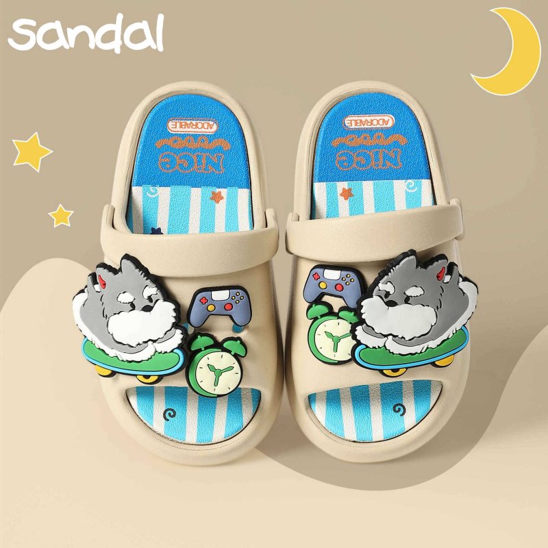 Dječje sandale u Crocs stilu za ljeto, mekana potplata, cartoon DIY dizajn, unisex, za vrtić, za vanjsku upotrebu