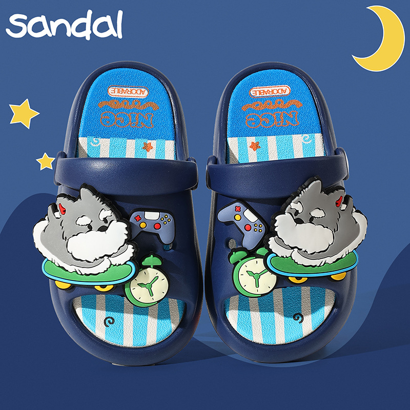 Dječje sandale u Crocs stilu za ljeto, mekana potplata, cartoon DIY dizajn, unisex, za vrtić, za vanjsku upotrebu