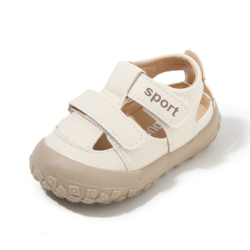 Dječje ljetne sandale s zaštitom prstiju, s Velcro zatvaračem, niska gornja linija, britanski stil