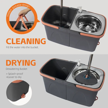 Odvojivi trokutasti spin mop s rotirajućim kantom, sklopivi set mopova