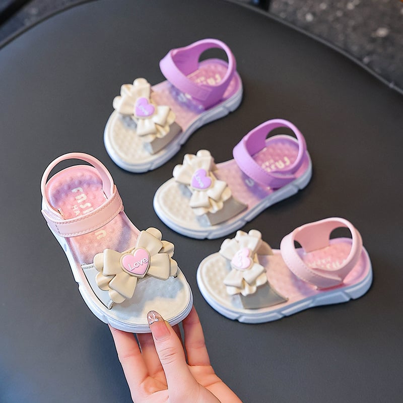 Dječje princeza sandale za djevojčice, ljetne dvobojne sandale, mekana potplata, protuklizno, Velcro zatvarač