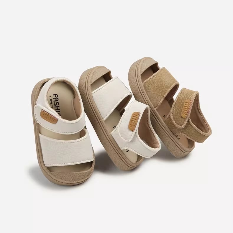 Unisex dječje sportske sandale za bebe i djecu, ljeto 2026, zatvoren prst, gumeni potplat, Velcro, PU gornji dio, jednobojno