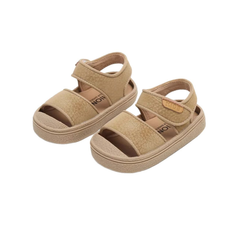 Unisex dječje sportske sandale za bebe i djecu, ljeto 2026, zatvoren prst, gumeni potplat, Velcro, PU gornji dio, jednobojno