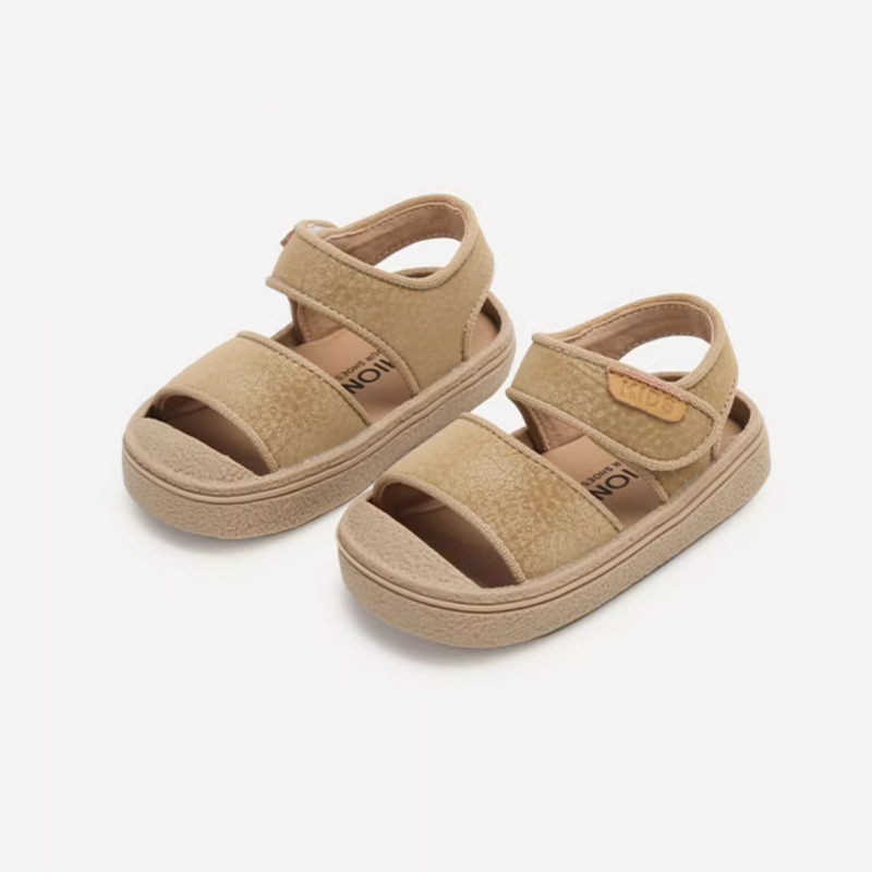 Unisex dječje sportske sandale za bebe i djecu, ljeto 2026, zatvoren prst, gumeni potplat, Velcro, PU gornji dio, jednobojno
