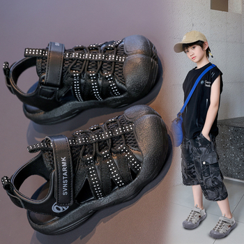 Dječje sandale za dječake, casual stil, novi model 2026, zatvoren nos, prozračne, mekana podloga, protuklizne, za plažu.
